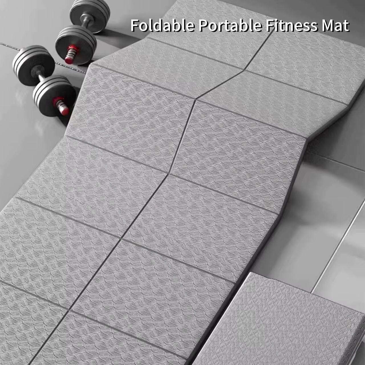 Tapis de yoga pliable et léger, tapis de fitness portable antidérapant et insonorisant pour la maiso