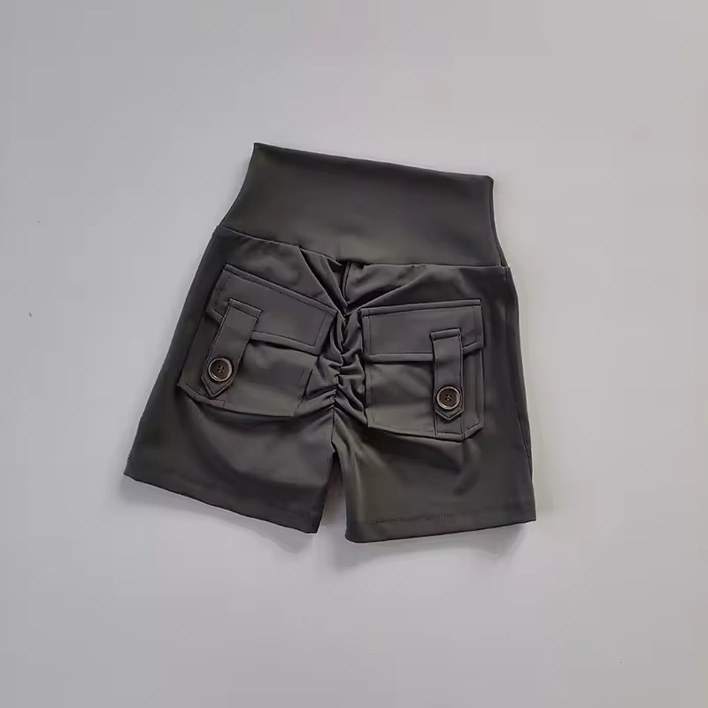 Shorts de yoga taille haute avec poches pour femmes, collants push-up, shorts de course, shorts de f