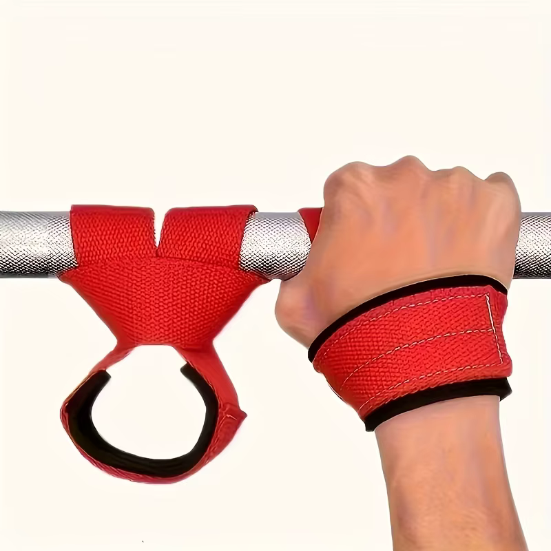 1 paire de sangles de soutien de tension rouges avec sangles de poignet noires – Sangles de poignet 