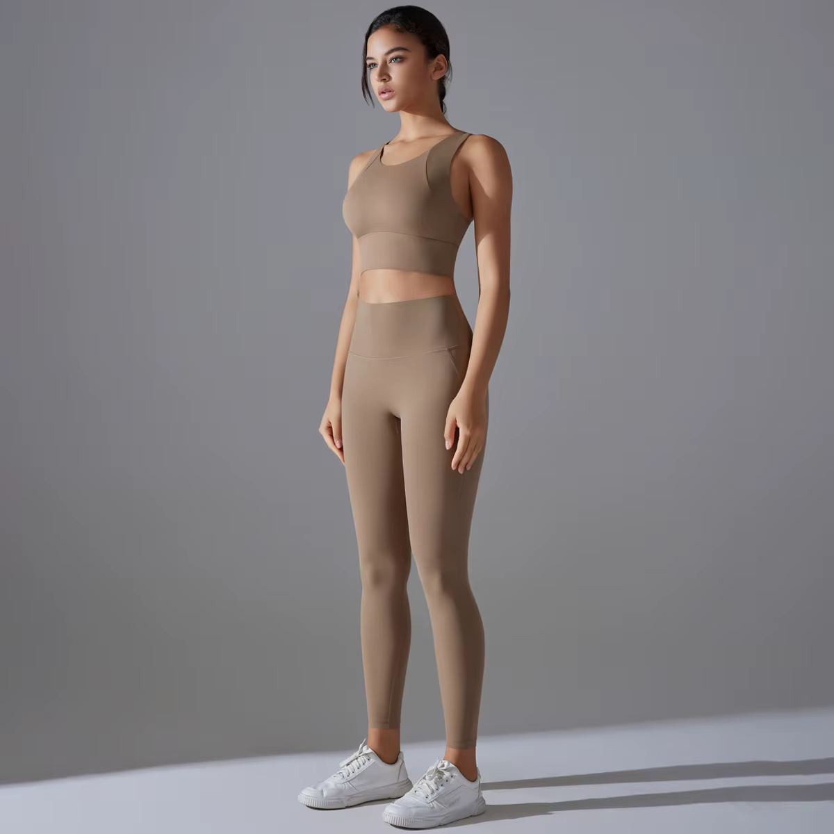 Ensemble de Yoga survêtement femme Fitness haut court antichoc soutiens-gorge de sport Yoga Gym pant