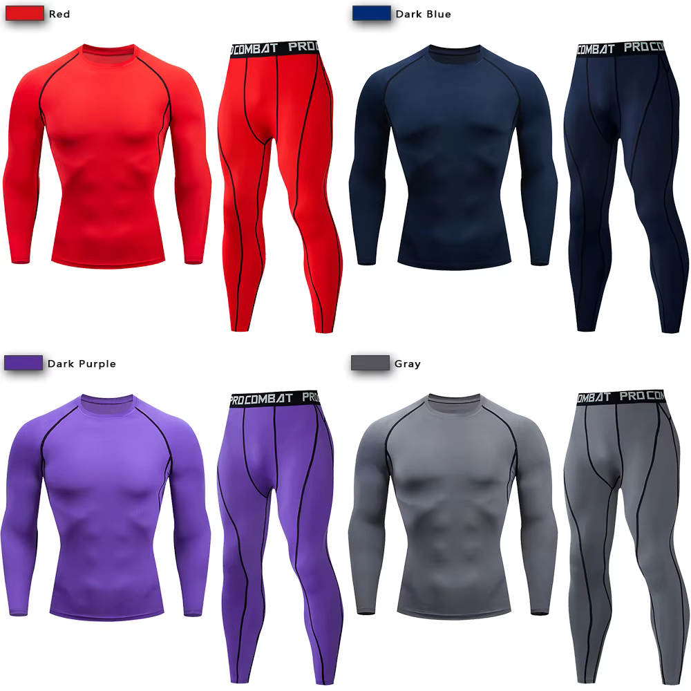 2 pièces hommes vêtements de Compression costume GYM serré sport Yoga ensembles entraînement Jogging