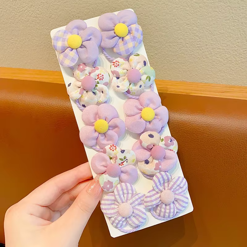 10 pièces/ensemble nouveau bébé fille couleurs mignonnes fleur bandes de cheveux élastique pour queu