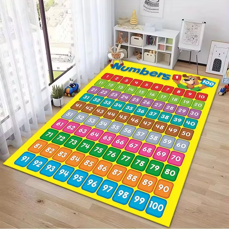 Tapis de jeu éducatif pour enfants avec les chiffres de 1 à 100, tapis d'apprentissage des mathémati