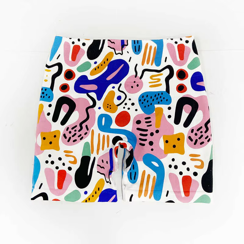 Short de Yoga imprimé Graffiti couleur Dopamine pour femmes, taille haute, levage des hanches, ventr
