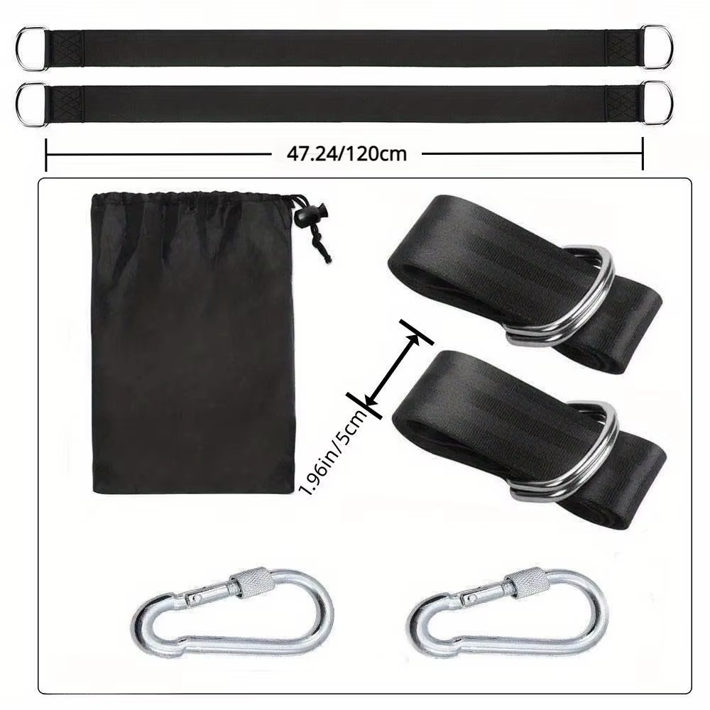 Hamac de balançoire d'extérieur avec ceinture de sécurité, sac portable, kit de sangle de balançoire