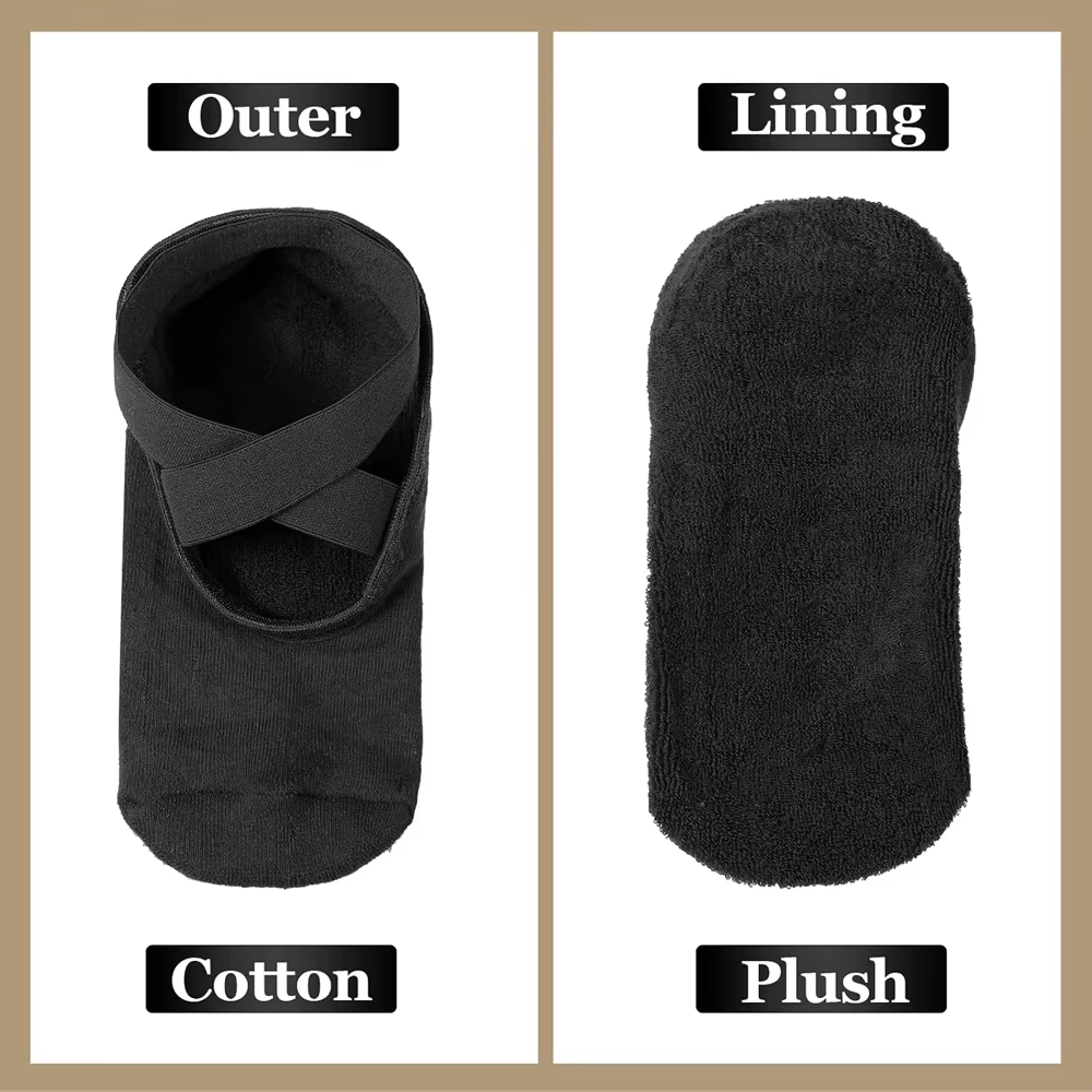 6 paires de chaussettes de Yoga pour femmes chaussettes de Barre antidérapantes avec sangles chausse