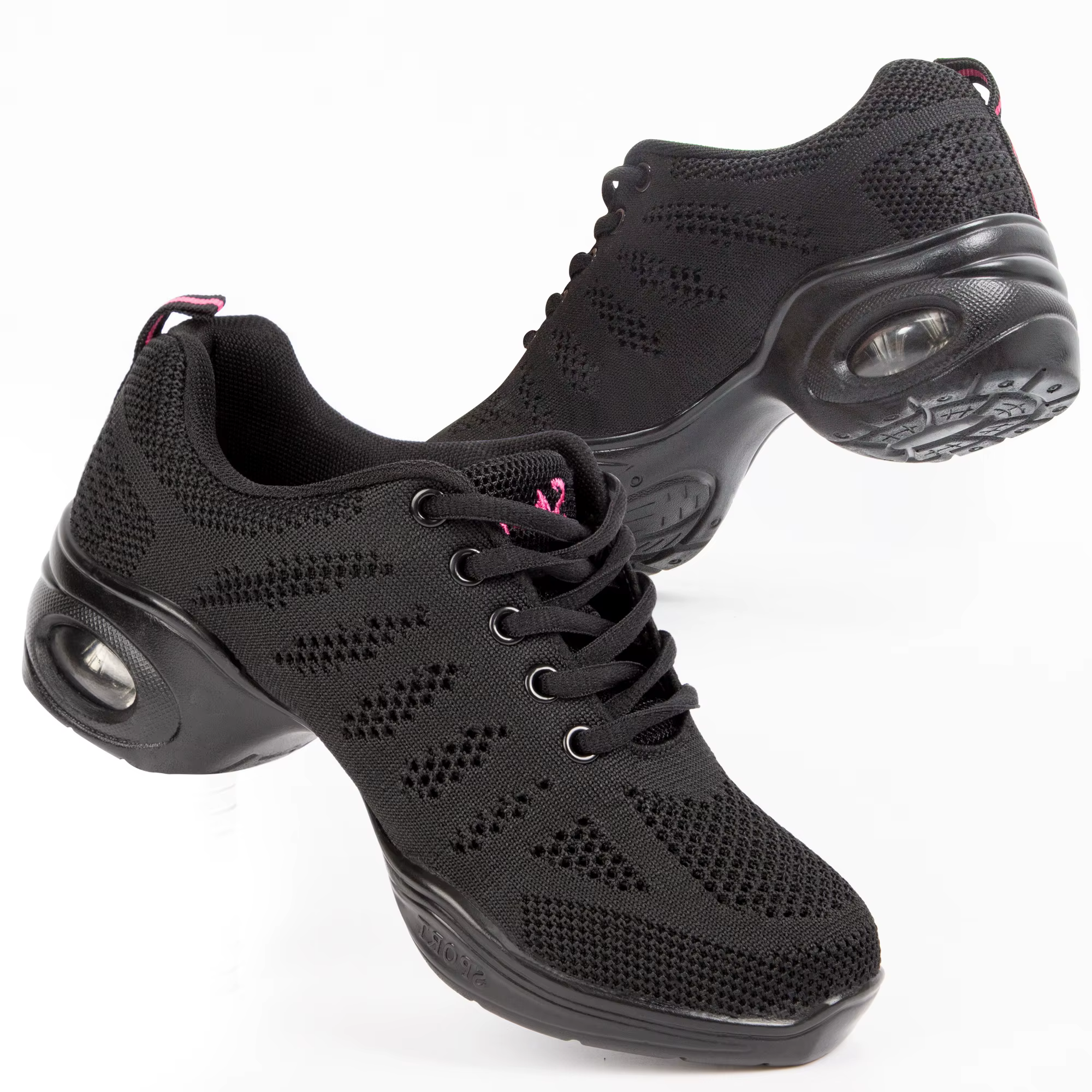 Baskets de danse respirantes pour femmes, avec semelle fendue et coussin d'air, chaussures de marche
