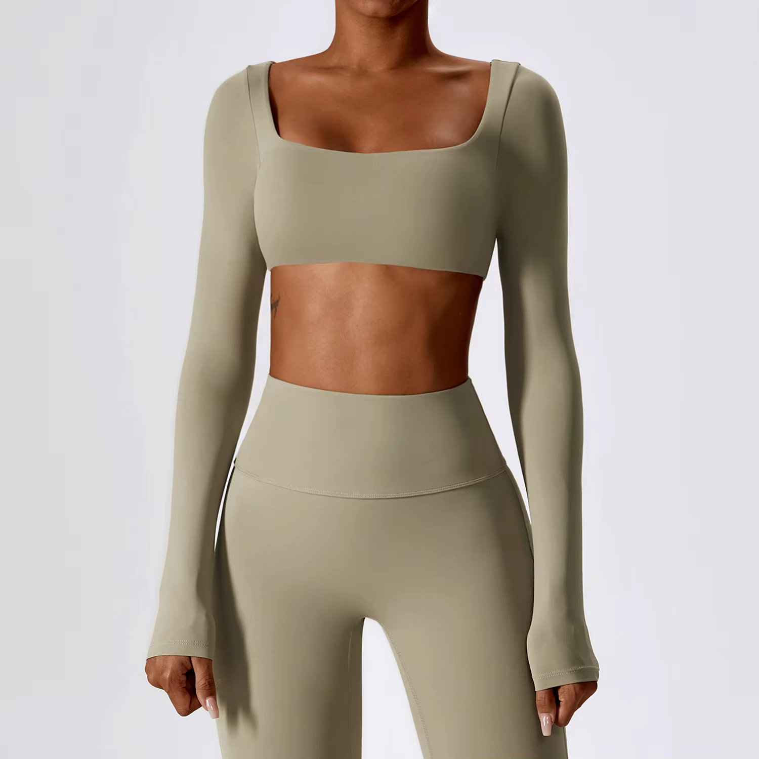 Chemises de Yoga Sexy haut court manches longues chemises pour femmes Yoga sport Fitness vêtements d