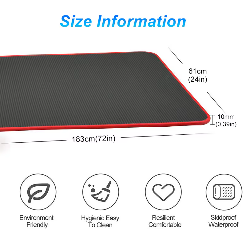 YECOKISO 10MM Extra épais 183cmX61cm tapis de Yoga NRB tapis d'exercice antidérapant Fitness sans go