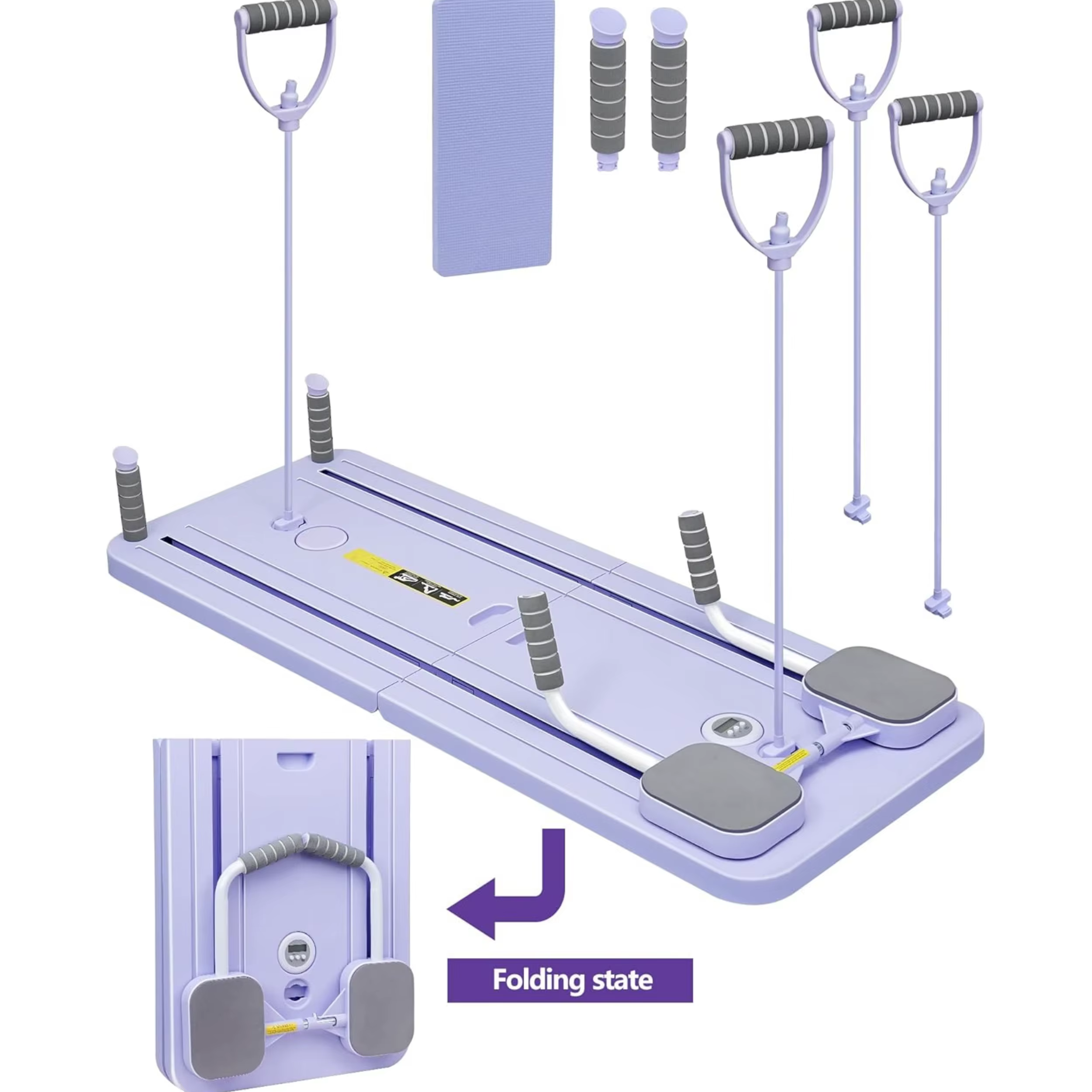 Planche de Pilates professionnelle portable et pliable 5-en-1 pour exercices abdominaux, machine d'é