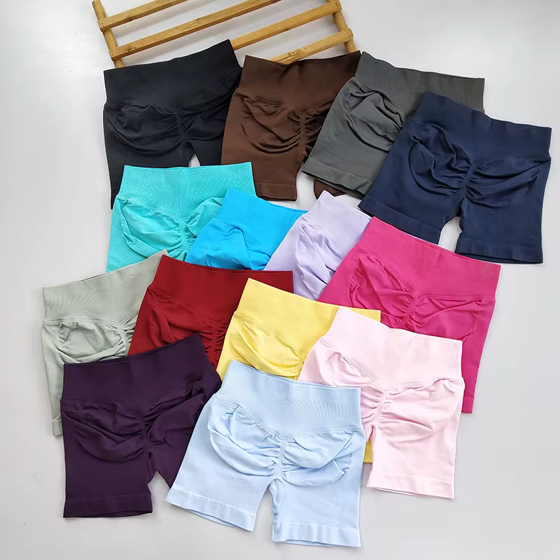 Short de fitness taille haute sans couture pour femmes: compression de contrôle du ventre, levage de
