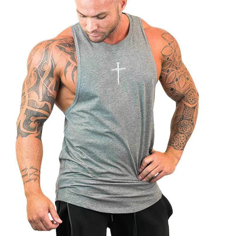 T-shirt en coton respirant pour homme, Solid Document, Gym, Musculation, Course à pied, dehors GlaSu