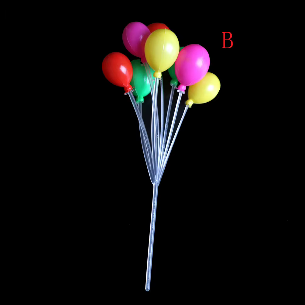 Guirlande de mini-ballons multicolores 1:12 pour maison de poupée, ornement de scène de fête, fourni