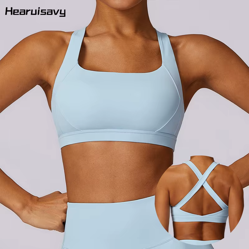 Hearuisavy séchage rapide dos nu vêtements de Yoga gilet de course femmes brassière d'entraînement F