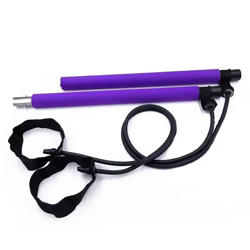Bâton de barre de Yoga Pilates Portable avec bande de résistance, barre de tonification musculaire d