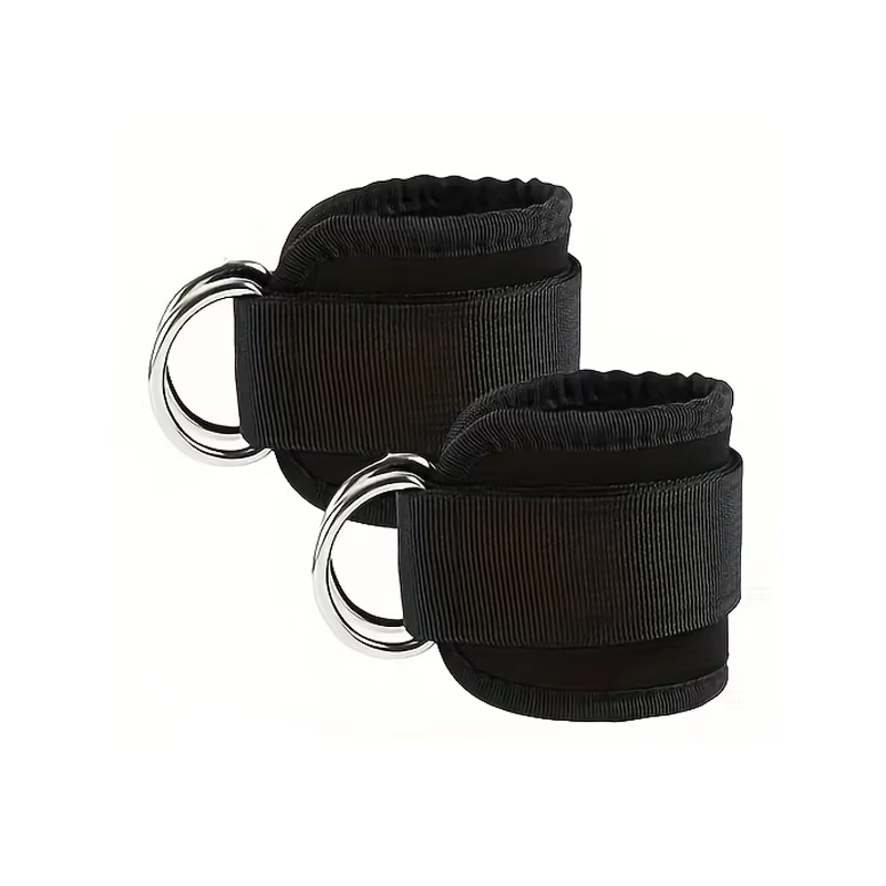 Sangle de cheville fine réglable avec doubles anneaux en D, idéale pour les machines à câbles, les k