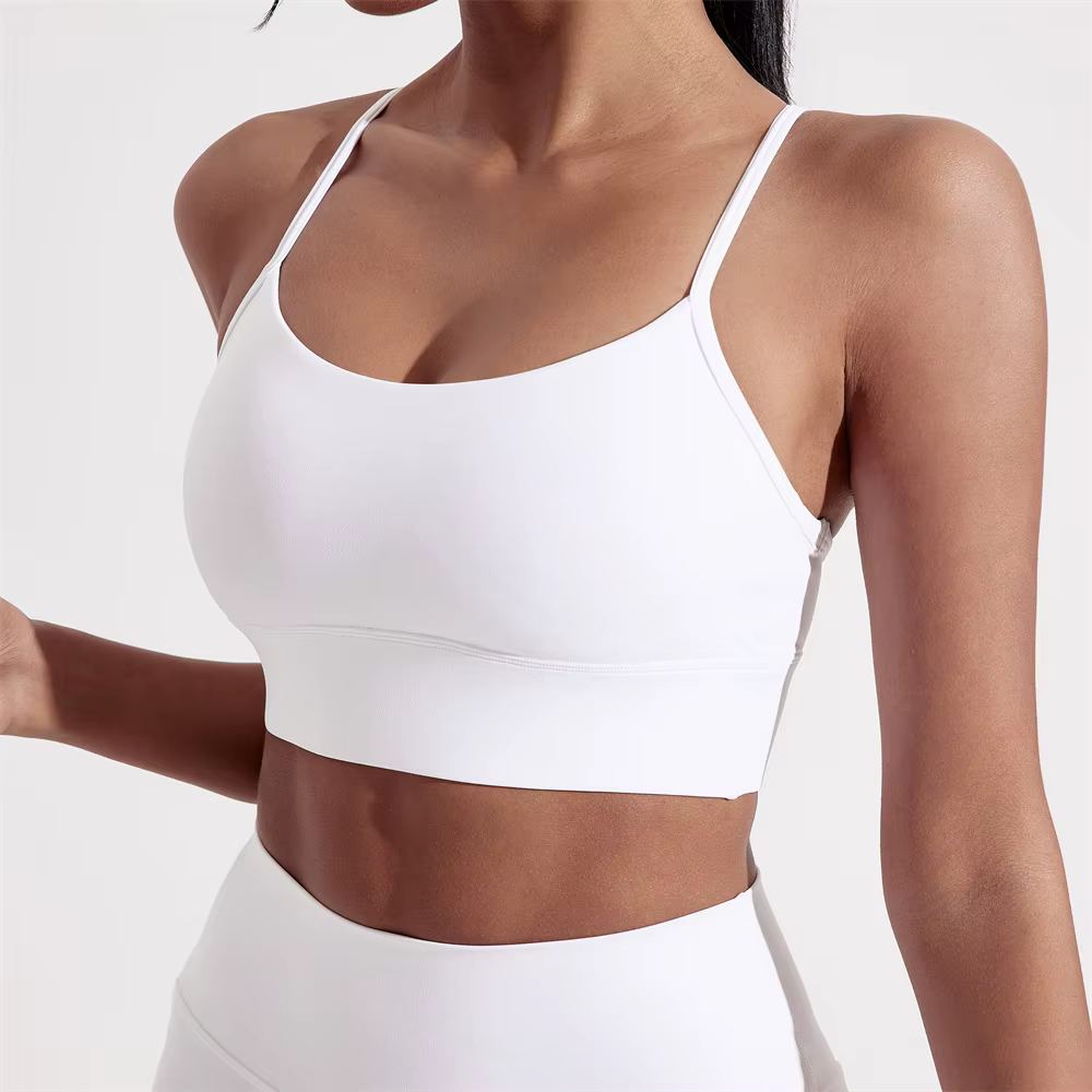 Soutien-gorge de Sport pour femmes, couleur unie, ligne en forme de Y, haut doux et serré, entraînem