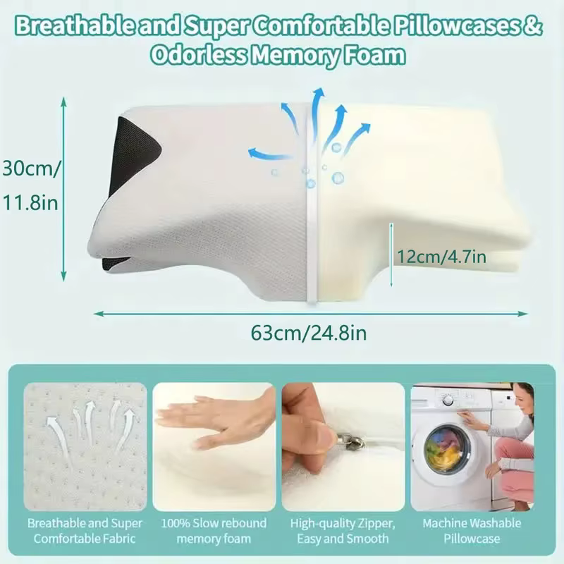 Oreiller cervical à mémoire de forme papillon, oreiller de sommeil confortable en mousse à mémoire d