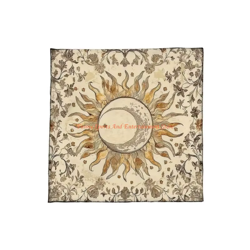 Tapis méditation en velours qualité supérieure C4DE, avec tissu rituel Tarots à ésotérique pour les