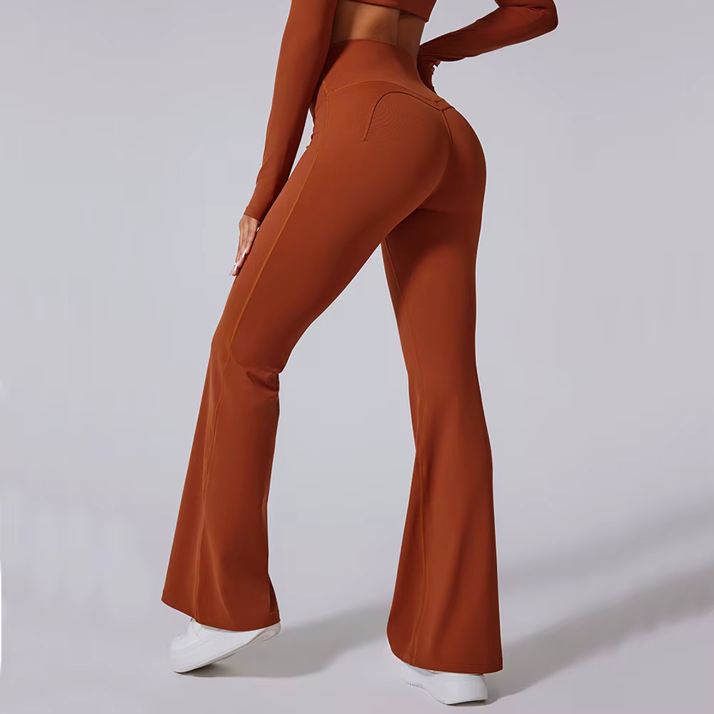 Femmes taille haute Leggings évasés Gym Fitness pantalons de Yoga entraînement course Sport Leggings