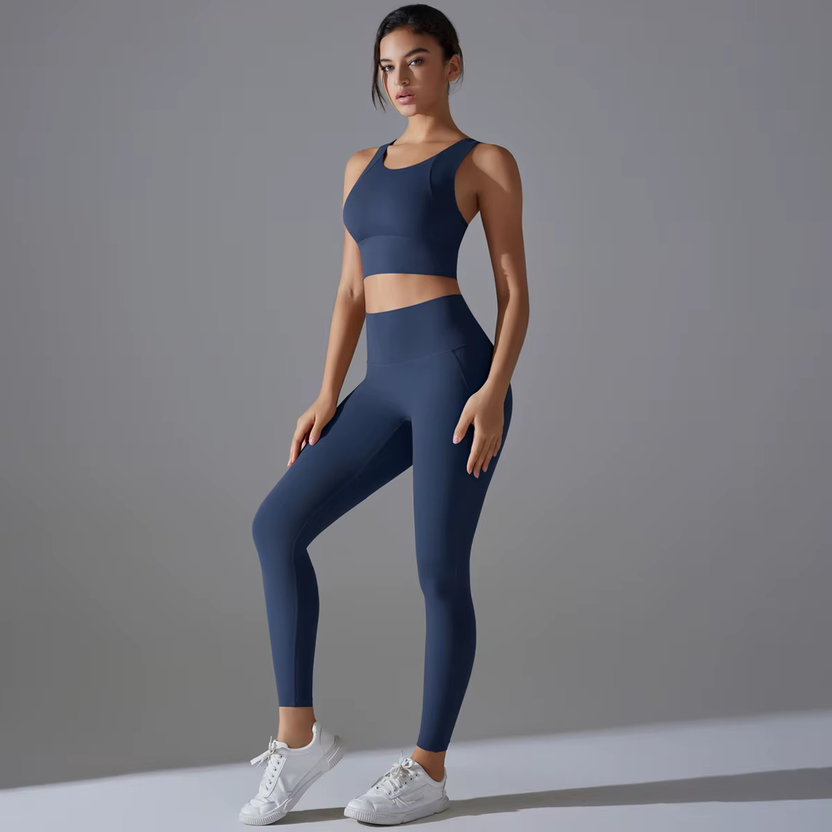 Ensemble de Yoga survêtement femme Fitness haut court antichoc soutiens-gorge de sport Yoga Gym pant