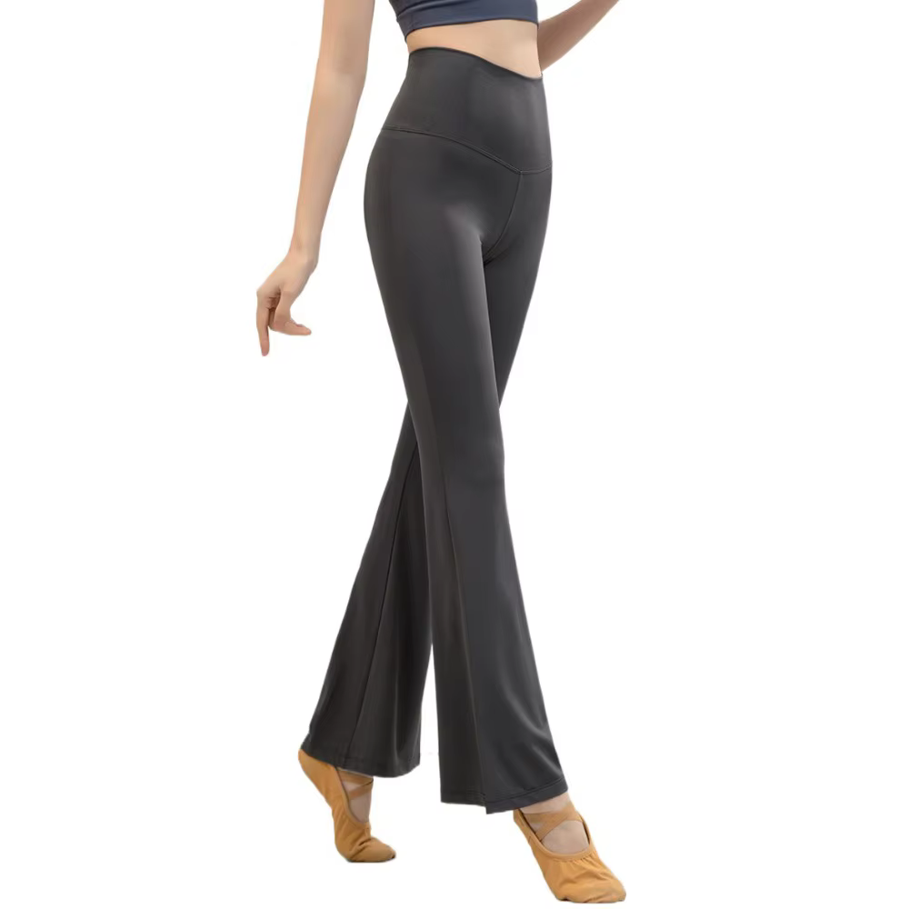 Pantalons de yoga en velours pour Pilates, micro-évasés, taille haute, pantalons de fitness à séchag