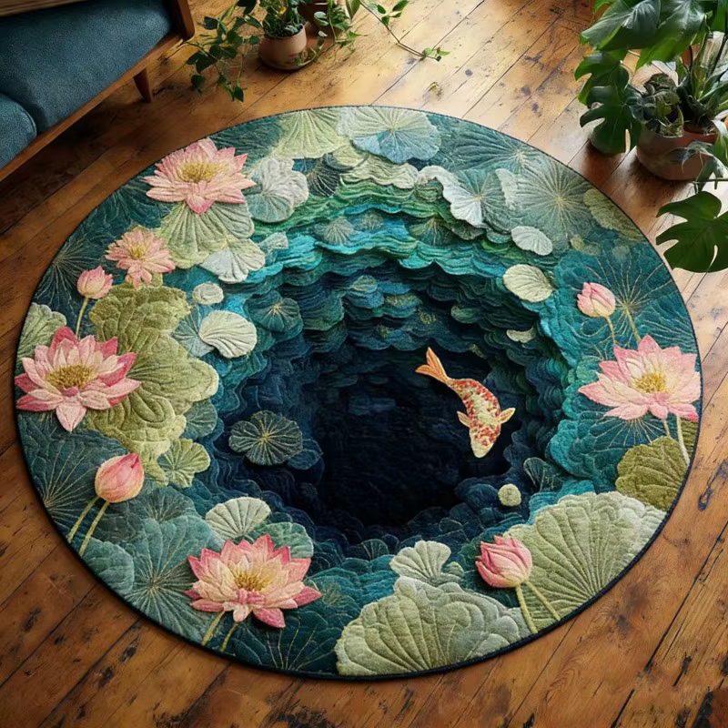 Tapis rond rose à motifs floraux, style shabby chic, tapis de sol antidérapant pour chambre à couche