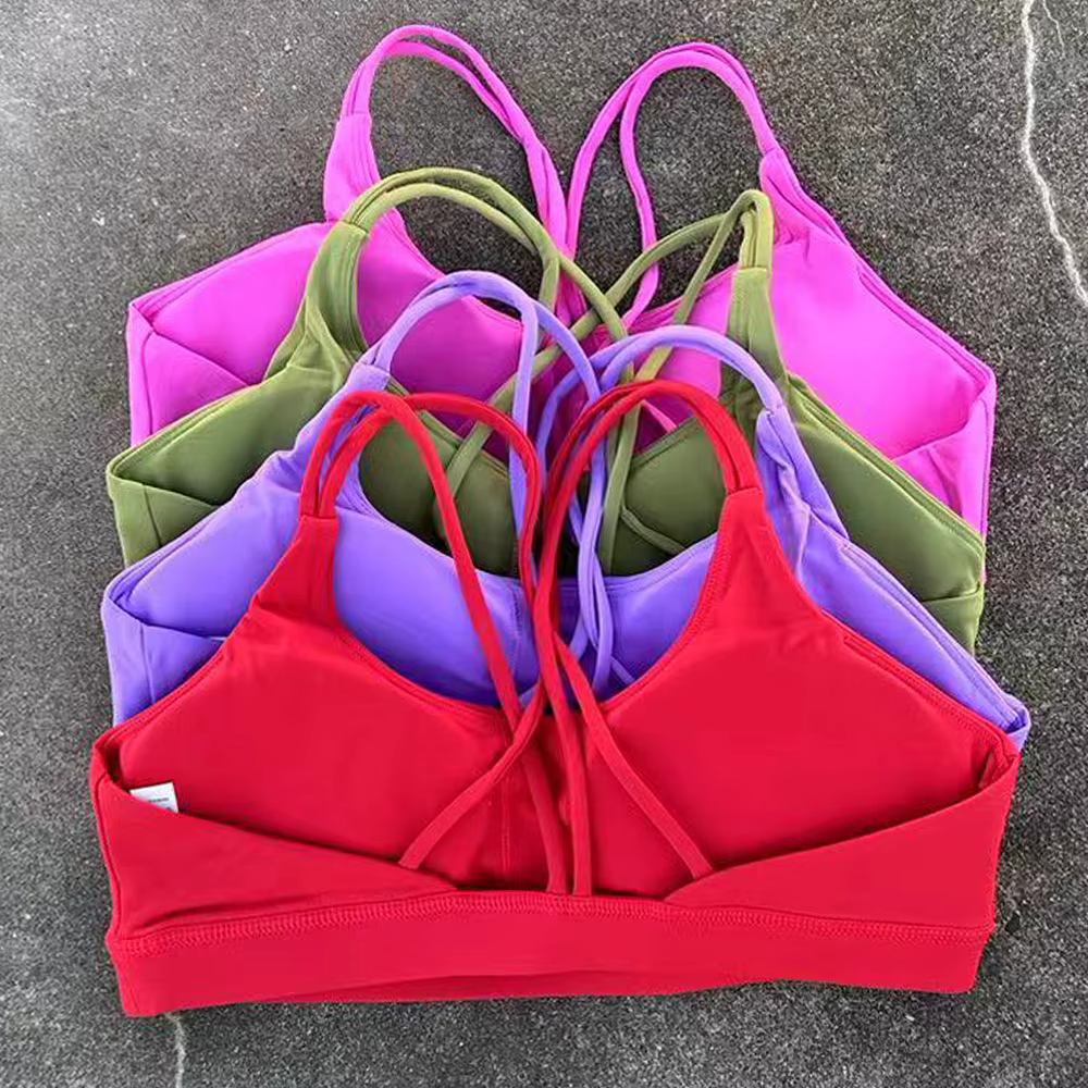 Femmes soutien-gorge de Sport haut à bretelles croisées femmes Push Up soutien-gorge de Sport Yoga h