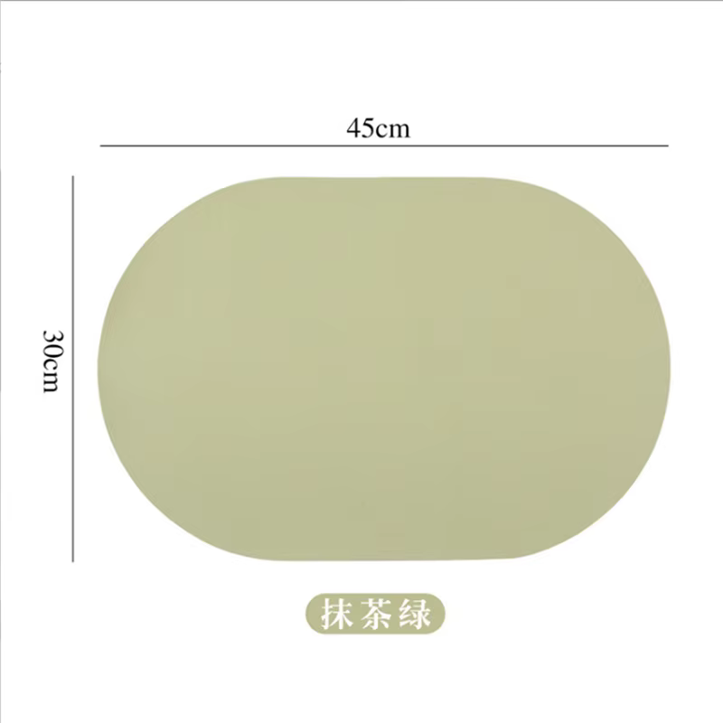 Set de table ovale en cuir PU couleur unie 30x45CM, style nordique, imperméable et résistant à l'hui