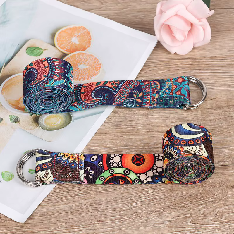 Sangle de Yoga, corde de Fitness, ceinture réglable imprimée colorée, lavable