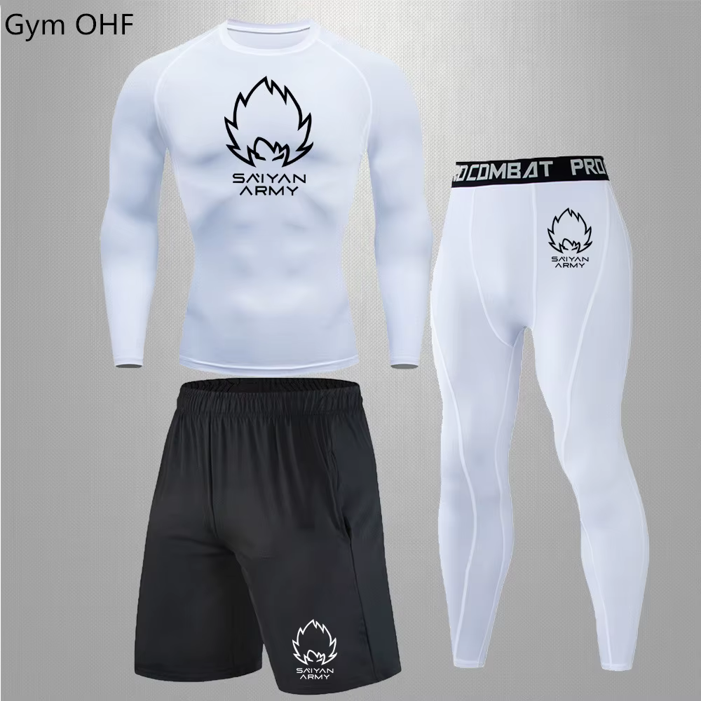 Goku Rashguard survêtement hommes survêtement ensembles pour hommes salle de sport Fitness course sé
