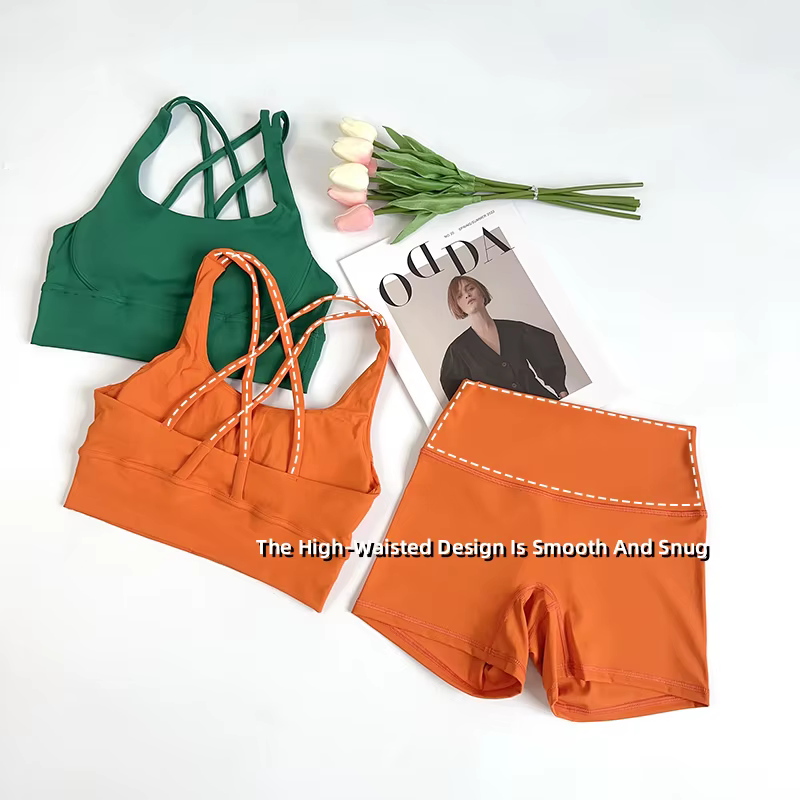 Ensemble de Yoga 2 pièces, sensation nue, vêtements d'entraînement pour femmes, Shorts de Yoga taill