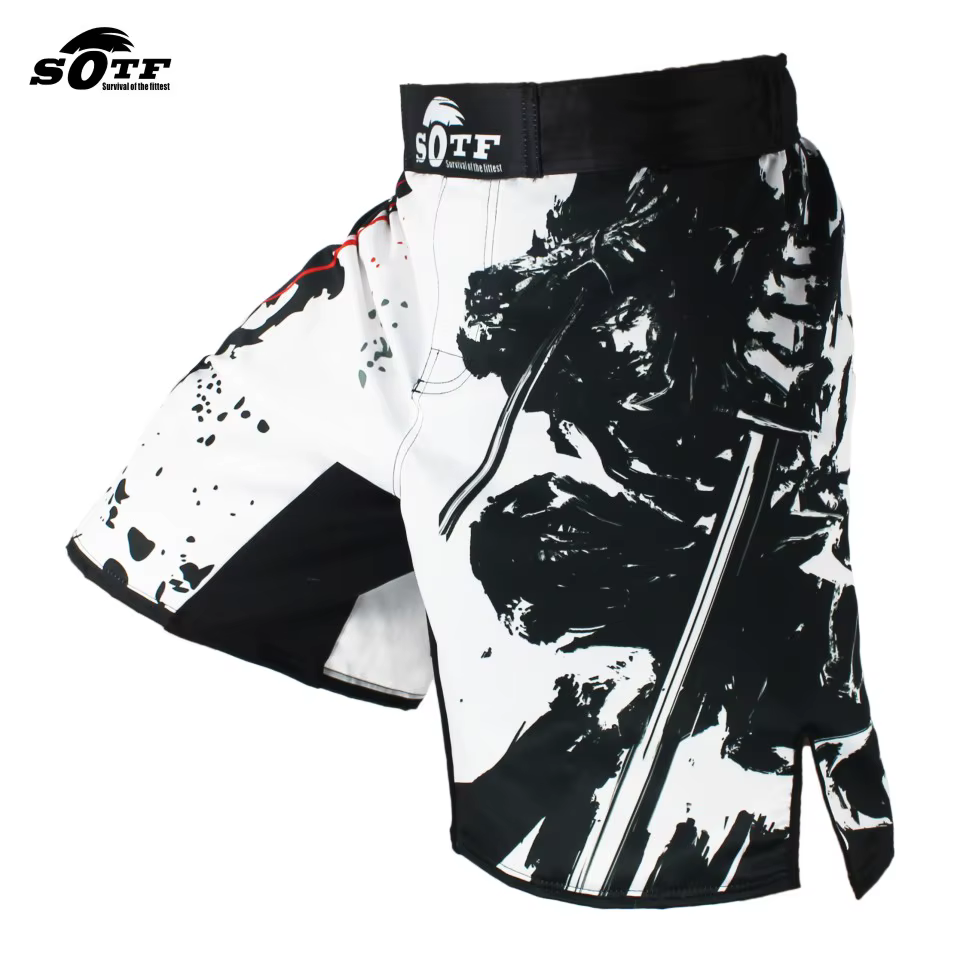Taille élastique Bushido Fitness féroce ninja combat sport shorts de boxe tigre Muay Thai mma shorts