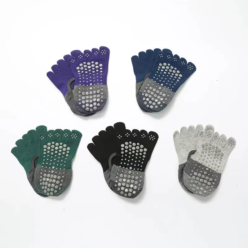 Chaussettes de Yoga respirantes en Silicone pour femmes, antidérapantes, à cinq doigts, Pilates, dos
