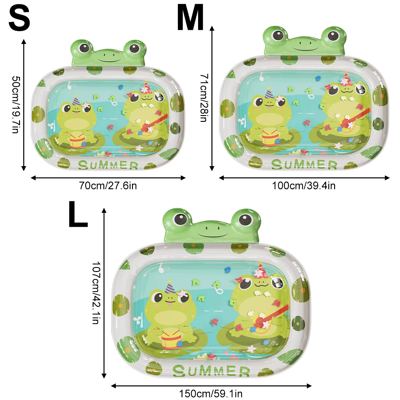 Tapis aquatique gonflable 1 pièce, tapis de jeu sensoriel pour le temps sur le ventre, tapis de jeu gonflable pour le développement précoce