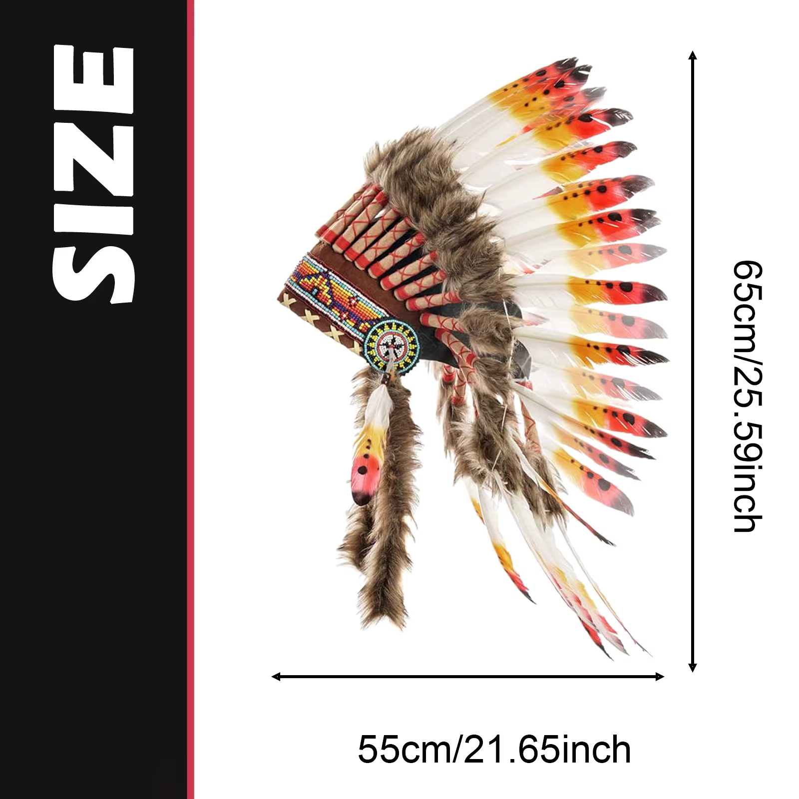 Coiffe de chef indienne en plumes, accessoire de tête artificiel pour carnaval, masque, accessoire de cheveux, accessoires de spectacle pour fête dansante