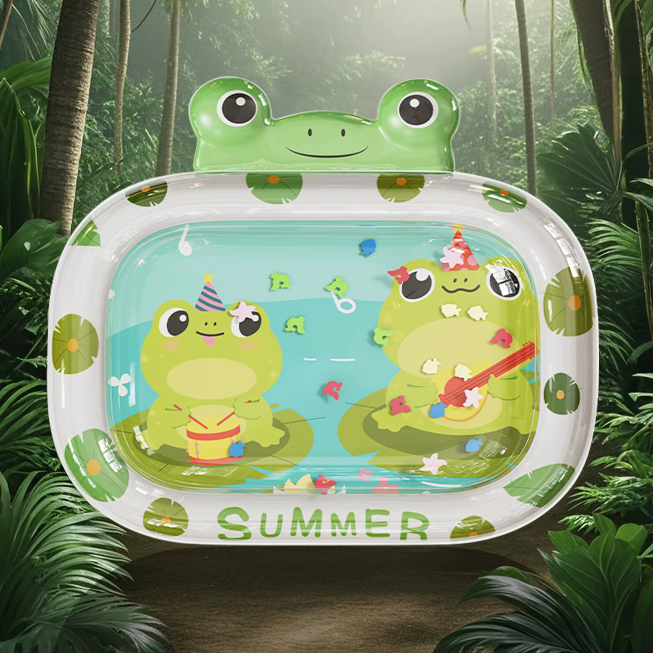 Tapis aquatique gonflable 1 pièce, tapis de jeu sensoriel pour le temps sur le ventre, tapis de jeu gonflable pour le développement précoce