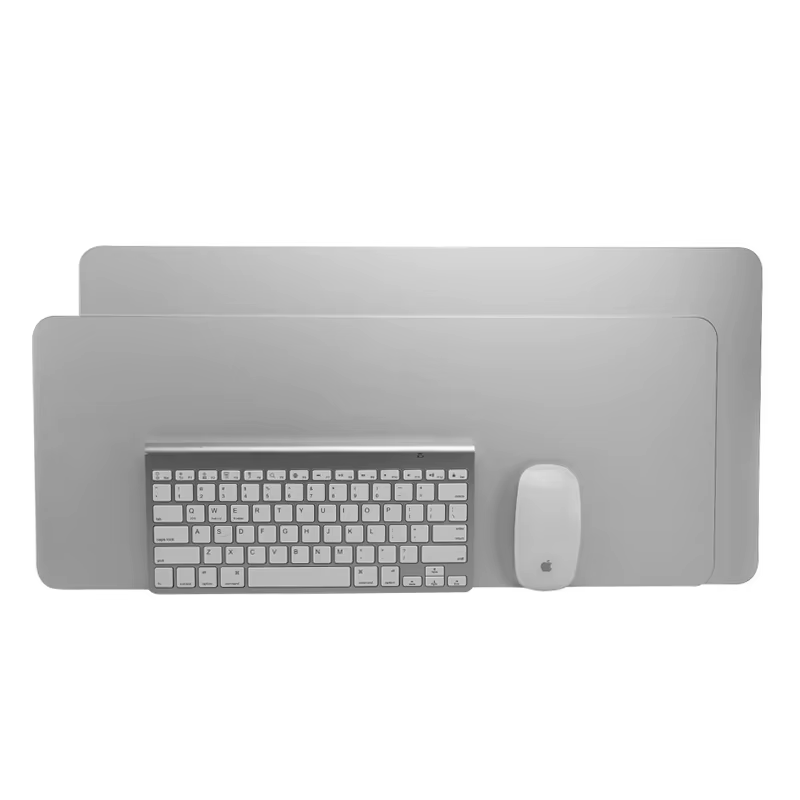 Tapis de souris en aluminium, fin, lisse et rigide, double face, imperméable, pour ordinateur de bureau et gamer