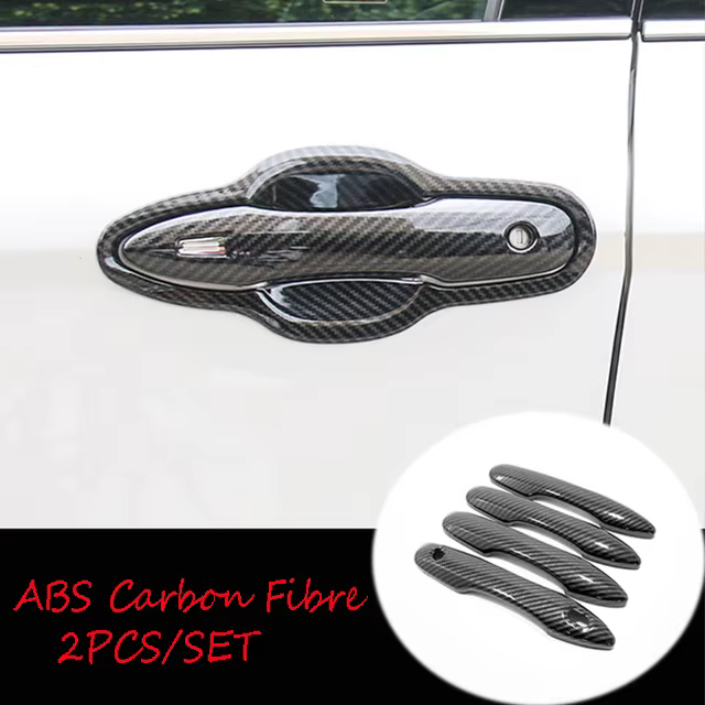 Garniture de couverture de poignée de porte de voiture en carbone ABS, protecteur de décoration, style de voiture, accessoires Toyota Yadditif, 2020, 2021, ensemble de 4 pièces