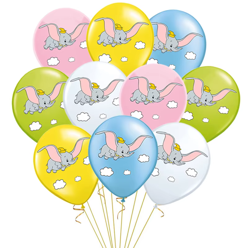 10 pièces/lot ballons éléphant décor de fête prénatale pour garçon fille animaux de compagnie mouche éléphant ballon en Latex Dumbo décoration d'anniversaire