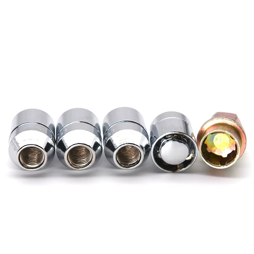 4 écrous de roue serrure 1 clé M12x1.5 serrures de roue écrous antivol pour Toyota pour Honda pour Acura US pneu écrous de verrouillage chromés 4 + 1