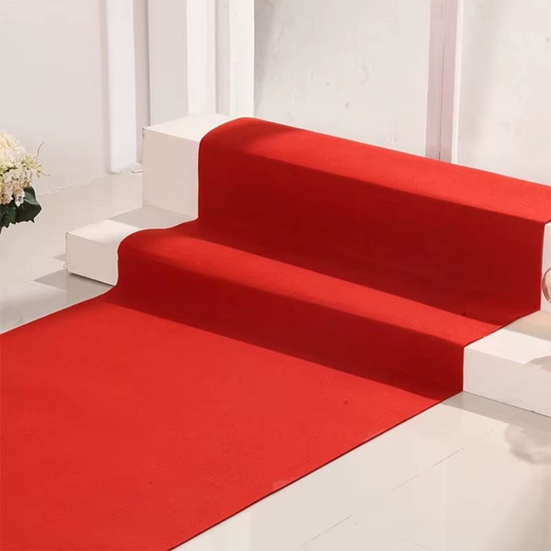 Tapis de mariage allée coureur tapis rouge tissu Non tissé antidérapant couloir événement fête Banquet mariage allée coureur longueur personnalisée