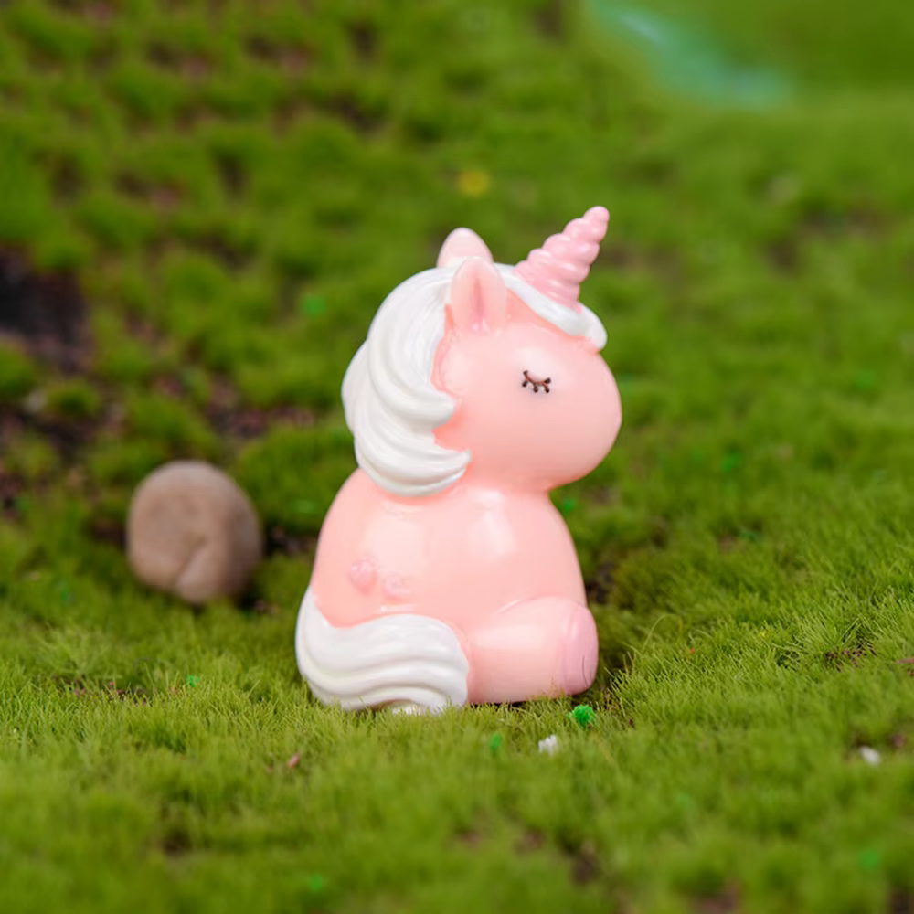Figurines miniatures de licorne en résine, Mini artisanat de licorne mignon, Micro décoration de paysage familial, décoration de maison