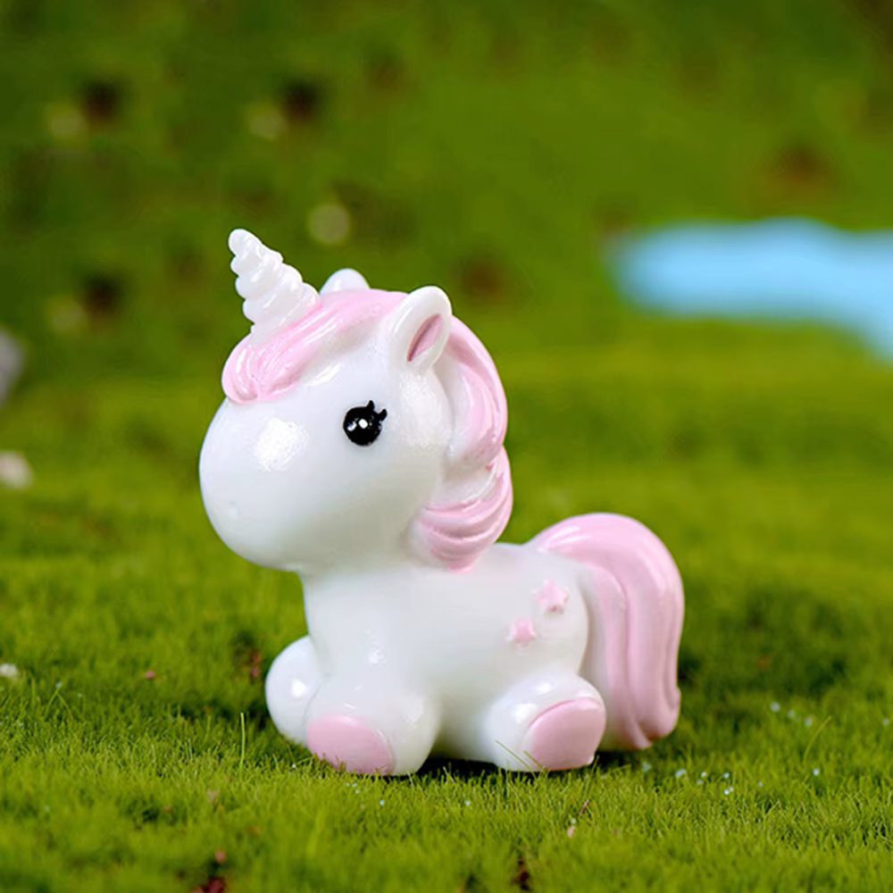 Figurines miniatures de licorne en résine, Mini artisanat de licorne mignon, Micro décoration de paysage familial, décoration de maison