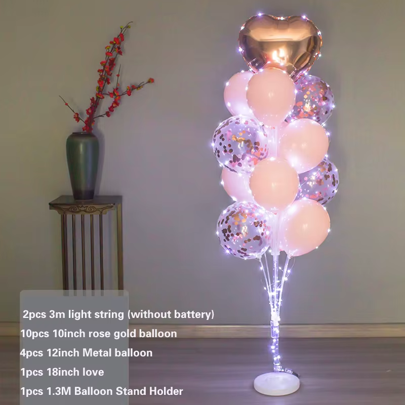 Kit de support de ballons lumineux pour la décoration, la plus grande lumière disponible, faire des ballons pour la pièce maîtresse de table et de sol avec base, événement de mariage