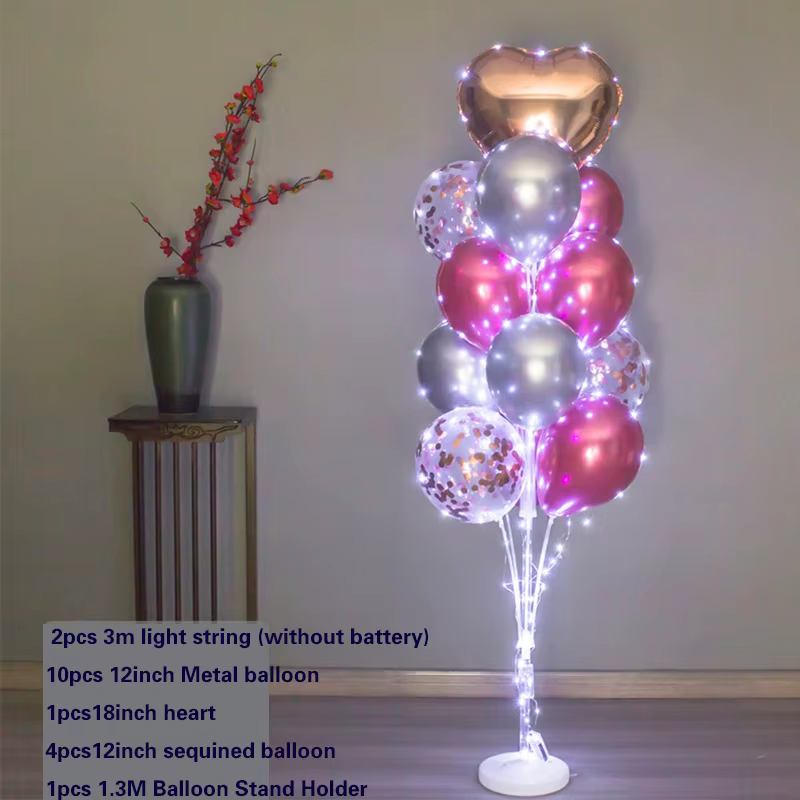 Kit de support de ballons lumineux pour la décoration, la plus grande lumière disponible, faire des ballons pour la pièce maîtresse de table et de sol avec base, événement de mariage