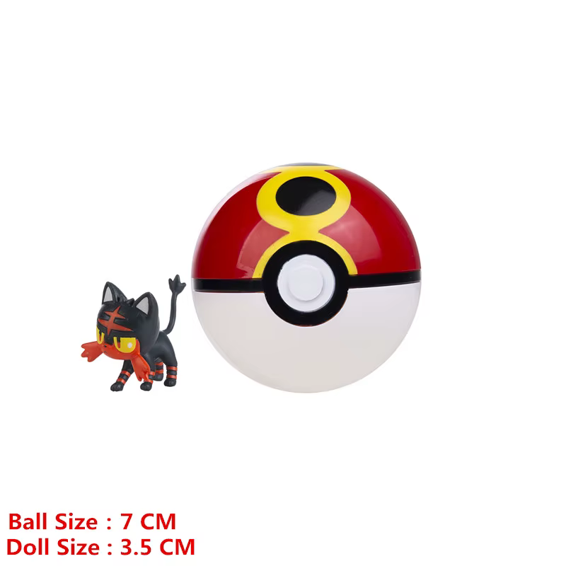 Pokemon Pokeball avec dessins animés film Anime Figure Pikachu Charmander Eevee écureuil Vulpix qualité animal de compagnie Action modèle jouets cadeaux