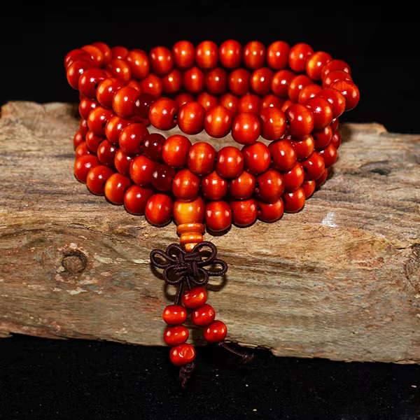 108 perles bois de santal bouddhiste bouddha méditation