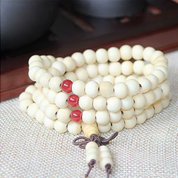 108 perles bois de santal bouddhiste bouddha méditation