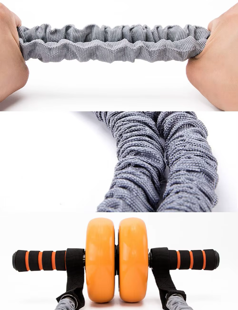 Fitness roue abdominale rouleau Crossfit bande de résistance cordes AB exercice Abs formateur Tube élastique exercice de gymnastique équipement de gymnastique